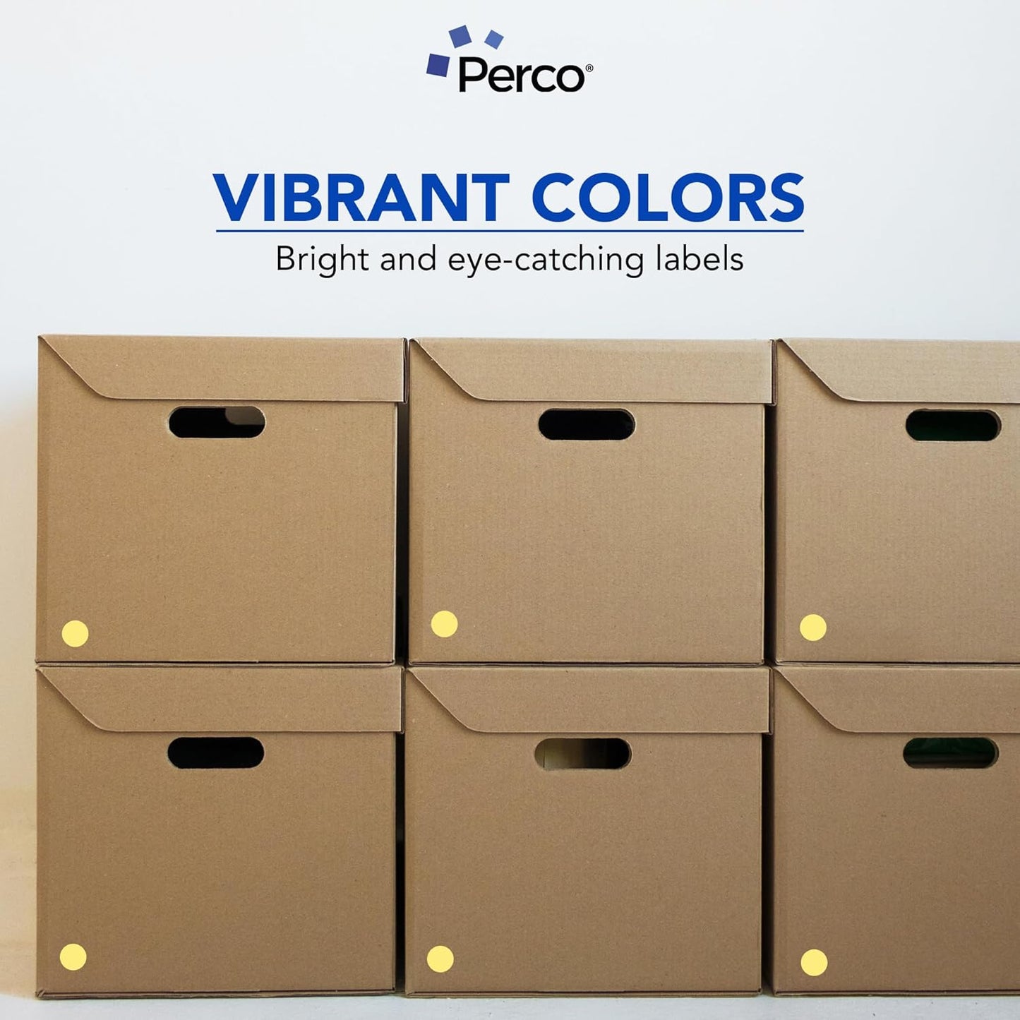 Perco Gold 1-Inch Round Circle Dot Sticker Labels with Permanent Adhesive for Wedding Invitations - 1,000 Labels per Roll - Vibrant Colors, Strong Adhesion - Made in USA