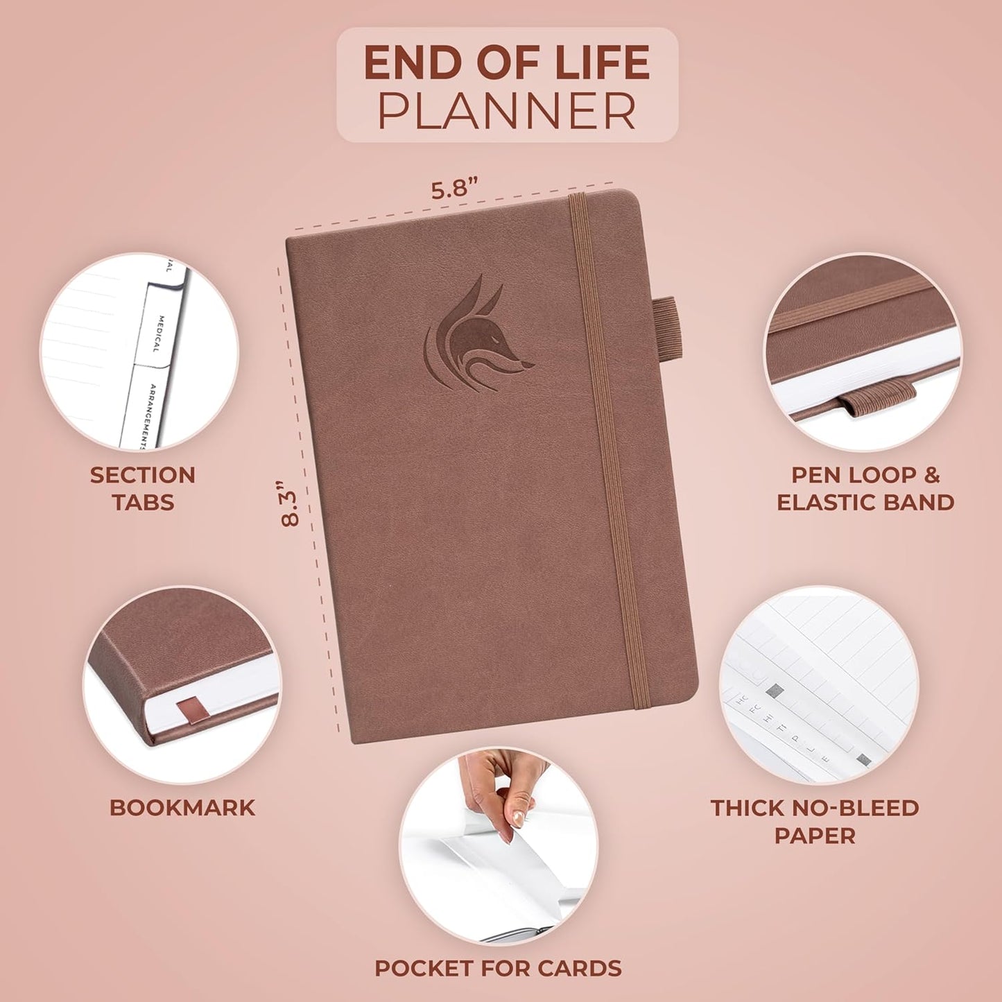 Clever Fox End of Life Planner – Final Arrangements Organizer for Beneficiary, Will Preparation, Last Wishes & Funeral Planning, A5 (Dark Terracotta)