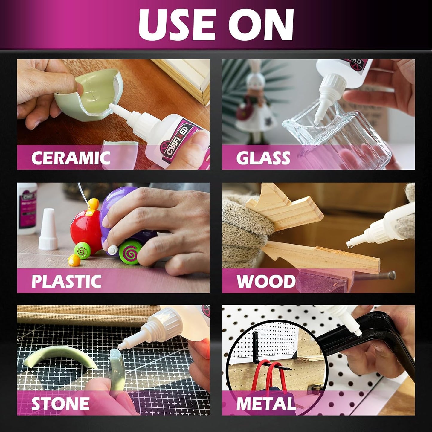 Super Glue Liquid for Plastic Ceramic Aquarium, 113.6 Gram Medium Thick All-Purpose Clear Cyanoacrylate Adhesive, Food Safe CA Glue for Wood 3D Print Model Shoe Leather Glass Metal Rubber Craft