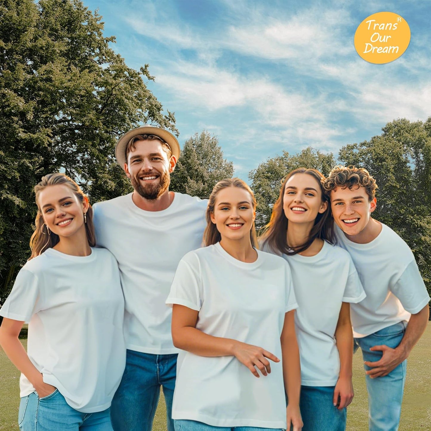 TransOurDream Heavyweight Cotton Blank T-Shirt, Short Sleeve Crew Neck Tee for Heat Transfer, Classic Fit Men's T-Shirts