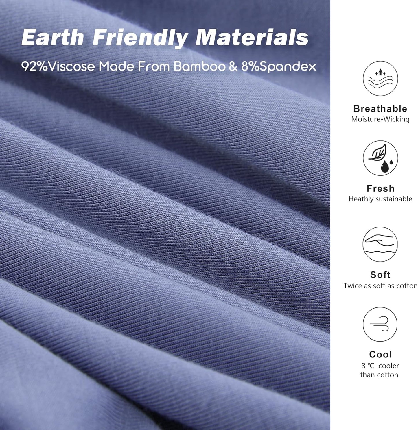 BAMBOO COOL Men's Ultra Breathable Underwear,No Riding Up Boxer Briefs with ComfortFlexible Waistband,Multipack