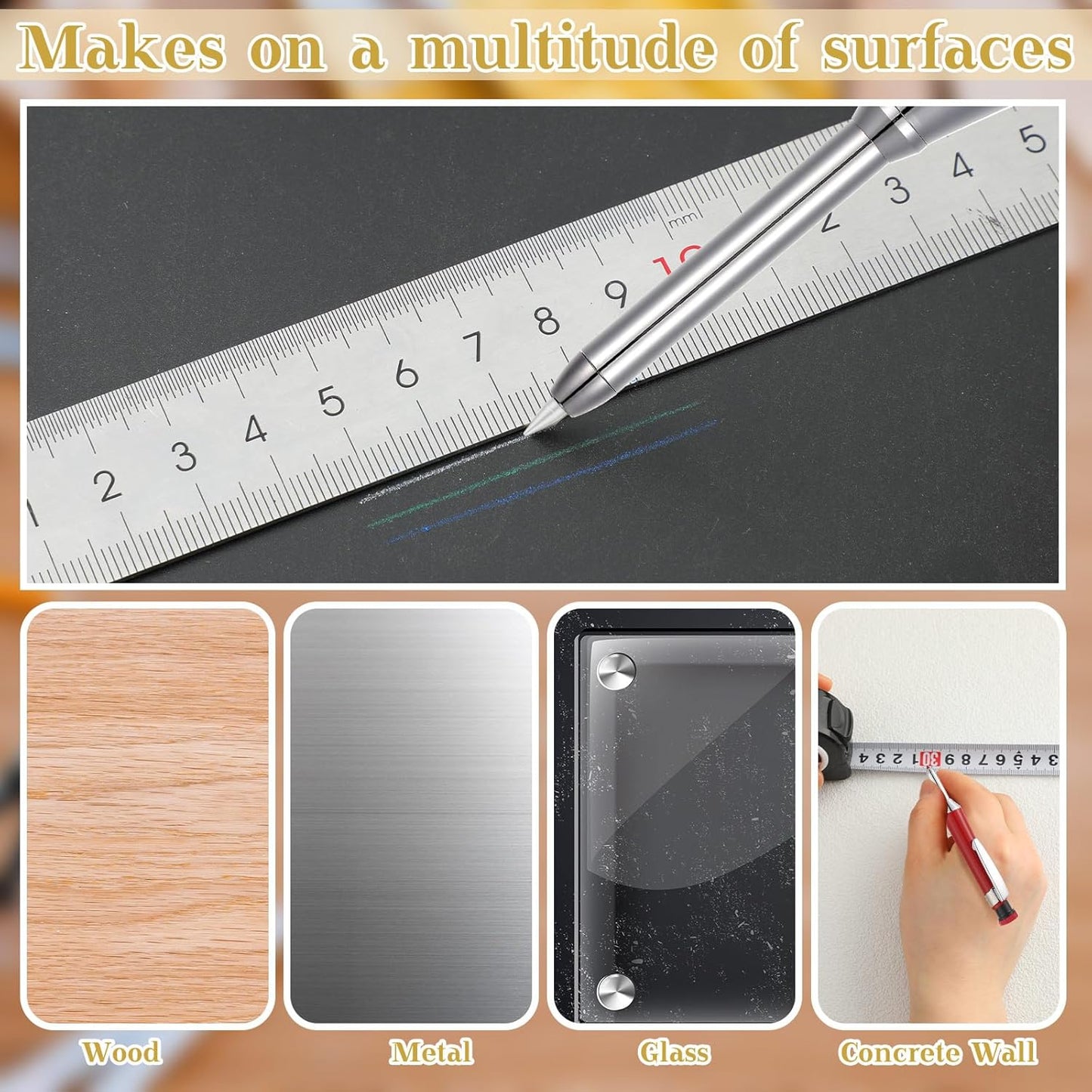 Spakon 300 Pcs 2.8mm Lead Refill Carpenter Construction Pencils Marker Lead Refills Dry Mechanical Woodworking Pencil Tools for Writing Drawing Drafting (Multicolor)