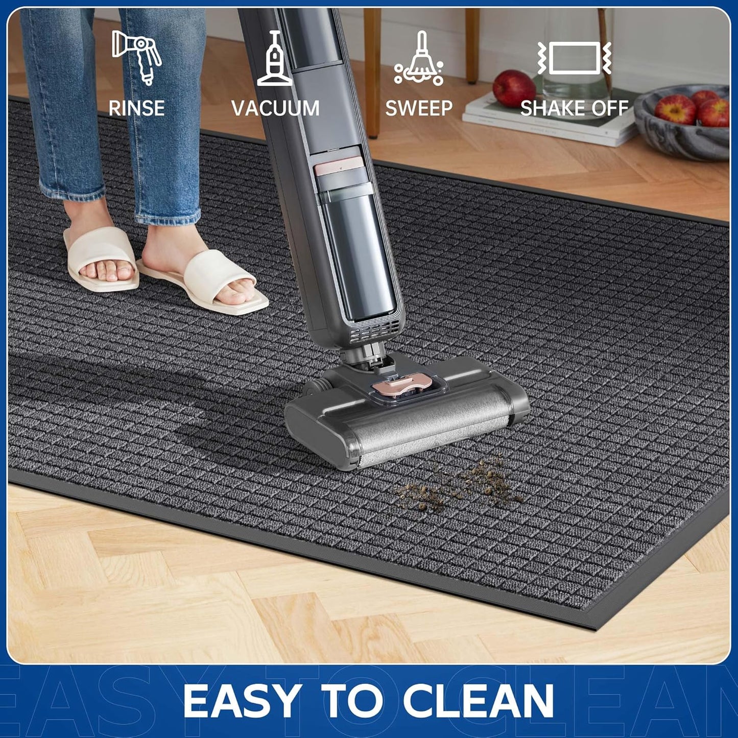 Durable Front Door Mat, 60" x 36" Heavy Duty Indoor Outdoor Doormat for Entryway, Non-Slip Rubber Backing, Stain and Fade Resistant Commercial Floor Mat for Home Office Entry