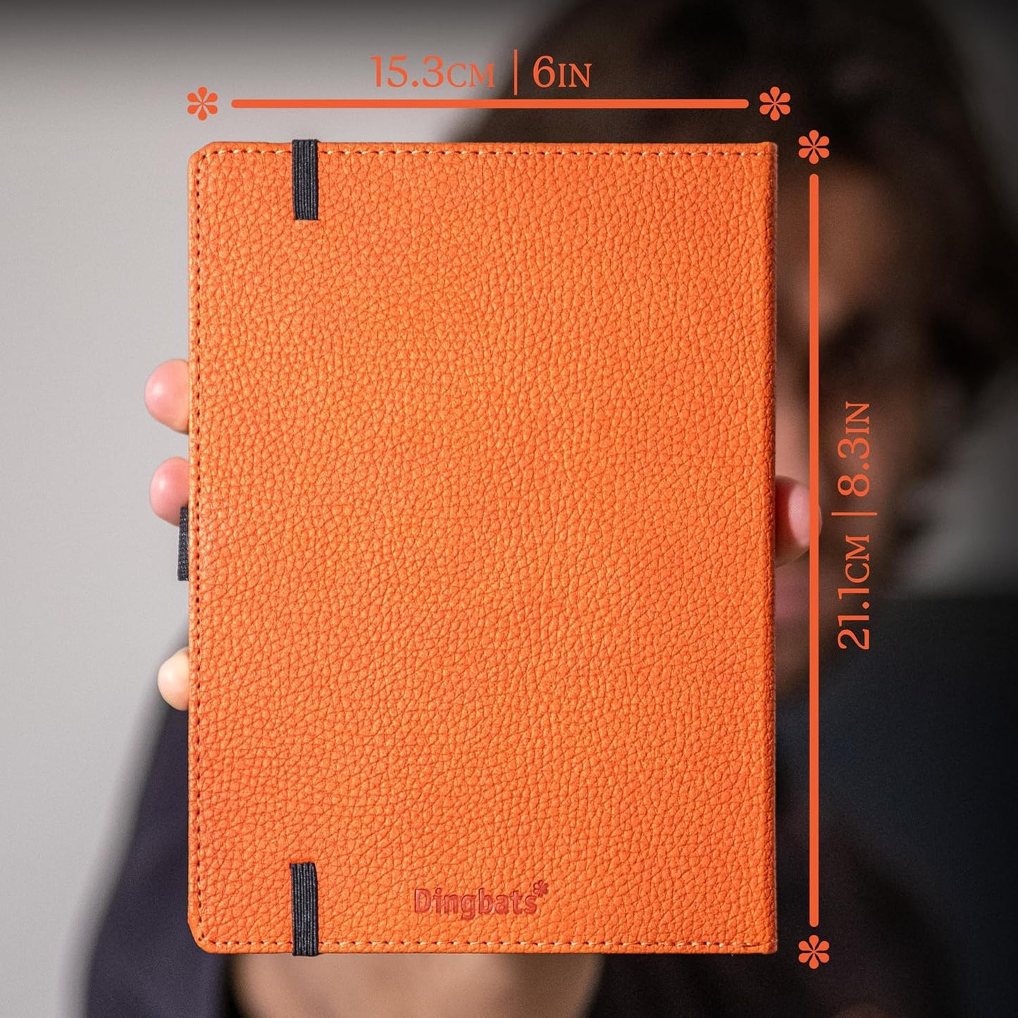 Dingbats* Wildlife Dotted Writing Journal Notebook A5 - Vegan Leather Hardcover - Ideal for Work, Travel - Pocket, Elastic Closure, & Bookmark