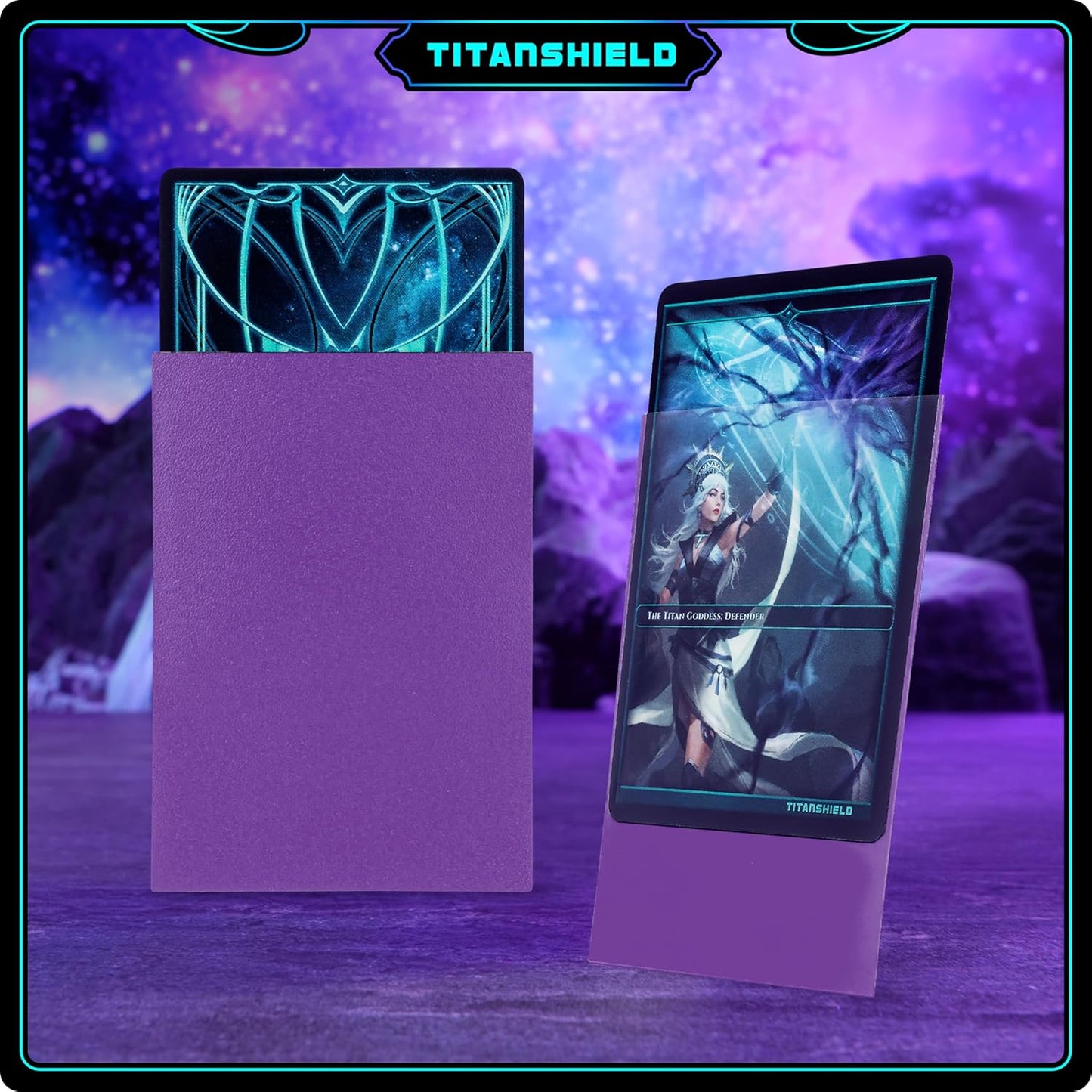 TitanShield (150 Sleeves/Purple Standard Size Board Game Trading Card Sleeves Deck Protector
