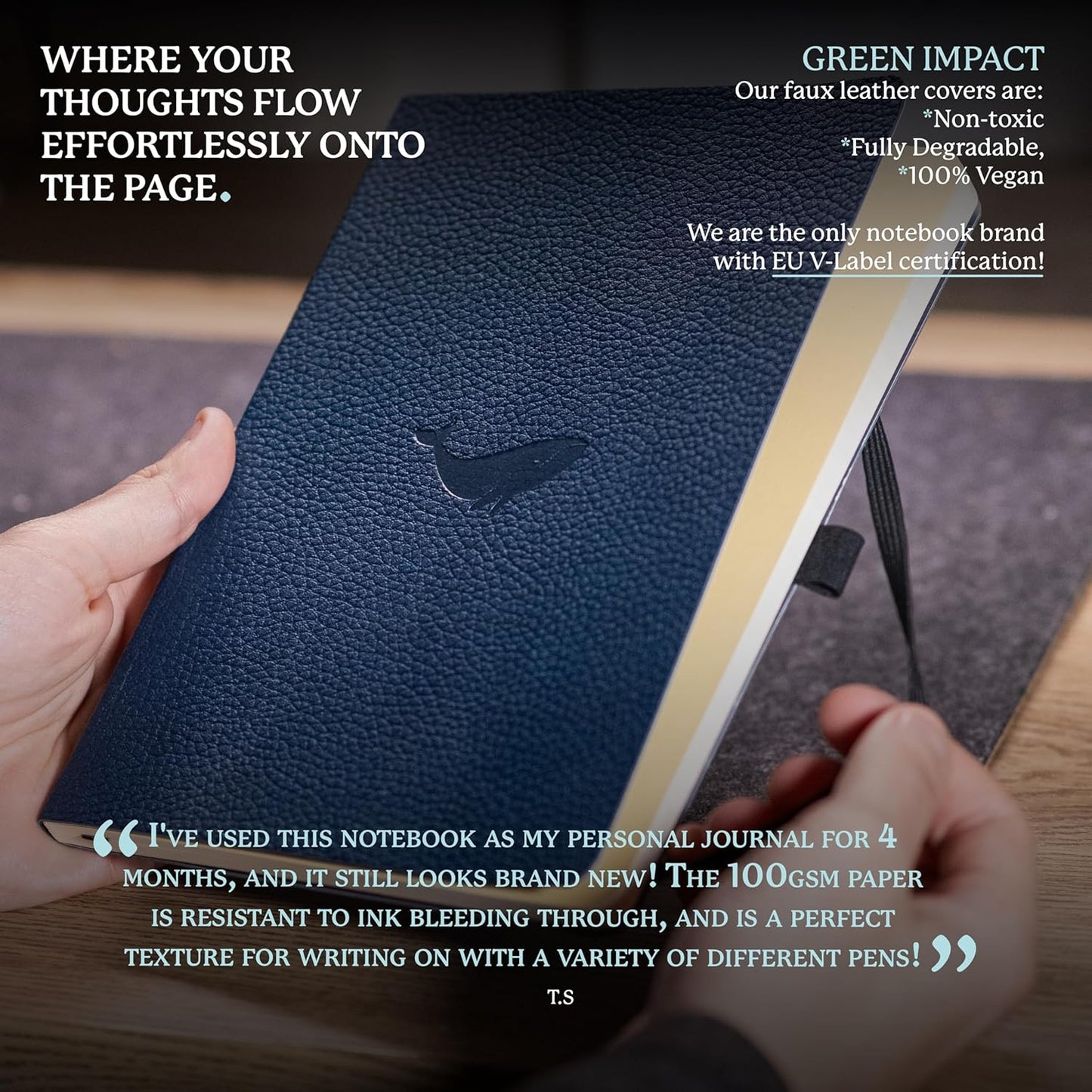 Dingbats A5 Wildlife Dotted Notebook Journal - Premium Vegan Leather Softcover Executive Journal for Women & Men - Work, Note Taking, Writing & Travel