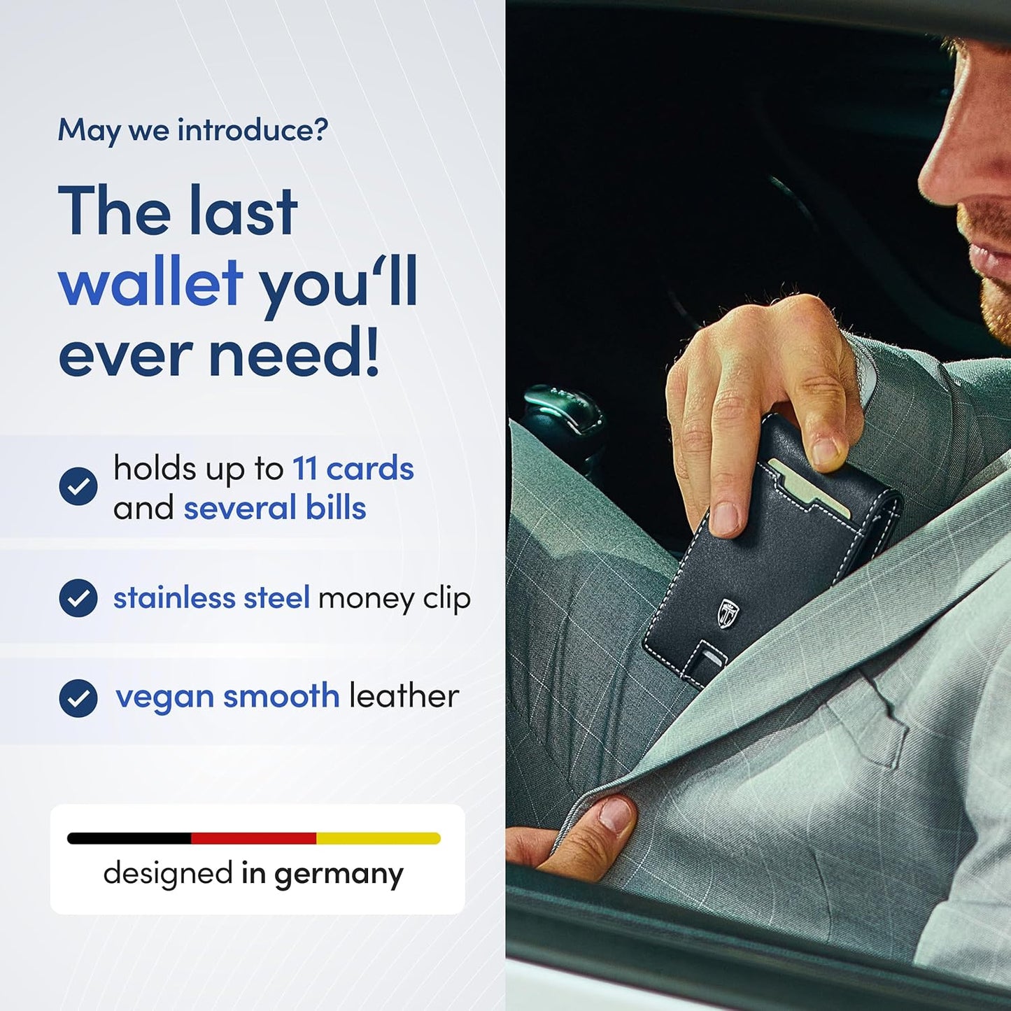 TRAVANDO Mens Wallet with Money Clip AUSTIN RFID Blocking Bifold Credit Card Holder for Men with Gift Box