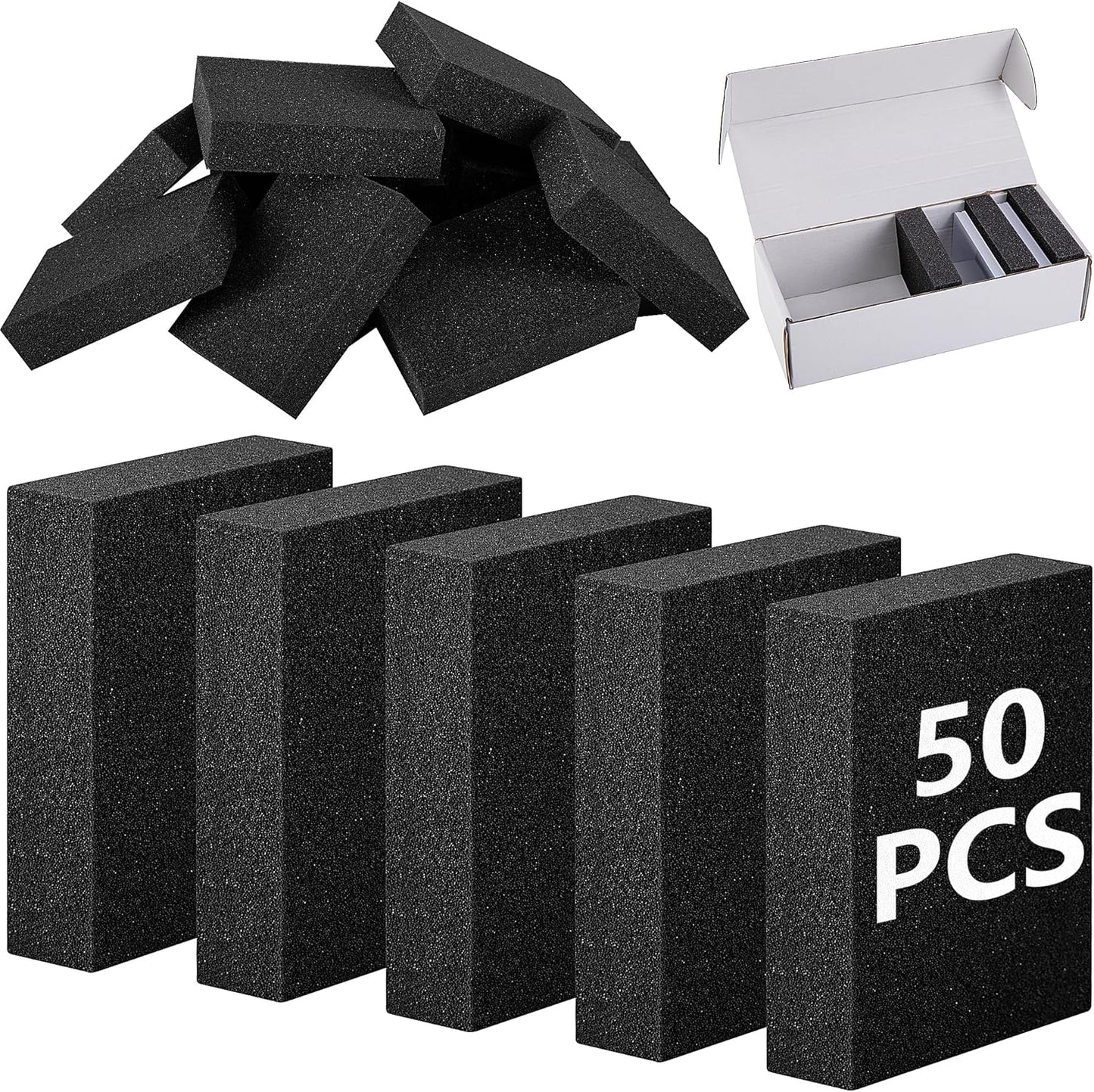 codree 50 Pcs Card Dividers Foam- 40D High Elasticity Sponge Trading Card Dividers- Shock Absorbing Cards Sponge Separators Inserts for Storage Boxes Games Sports Cards Protection