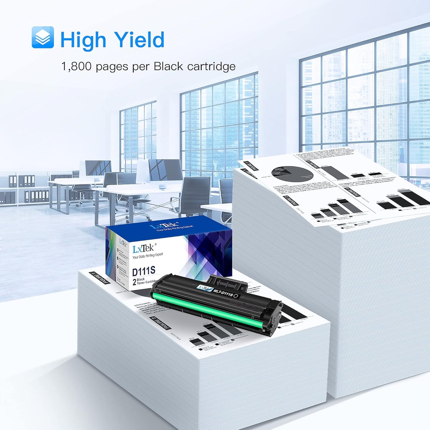 LxTek Compatibile Toner MLT-D111S Sostituzione per Samsung MLT-D111S D111S per Samsung Xpress M2026W M2026 SL-M2070 SL-M2070W SL-M2070F SL-M2070FW M2020W M2020 M2022 M2022W, 2 Nero