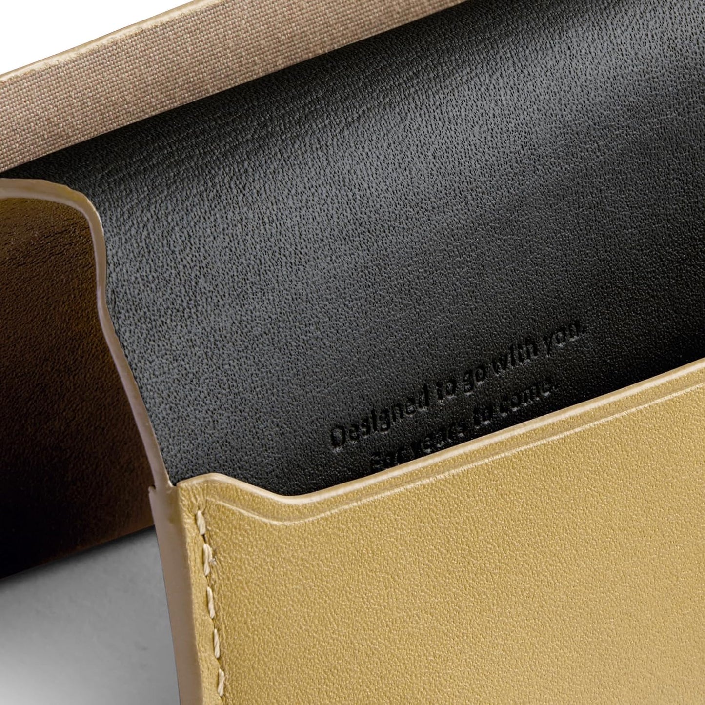 Bellroy Under Cover (slimline leather card wallet/holder with card storage, quick access slot, plus space for folded bills) - Mustard