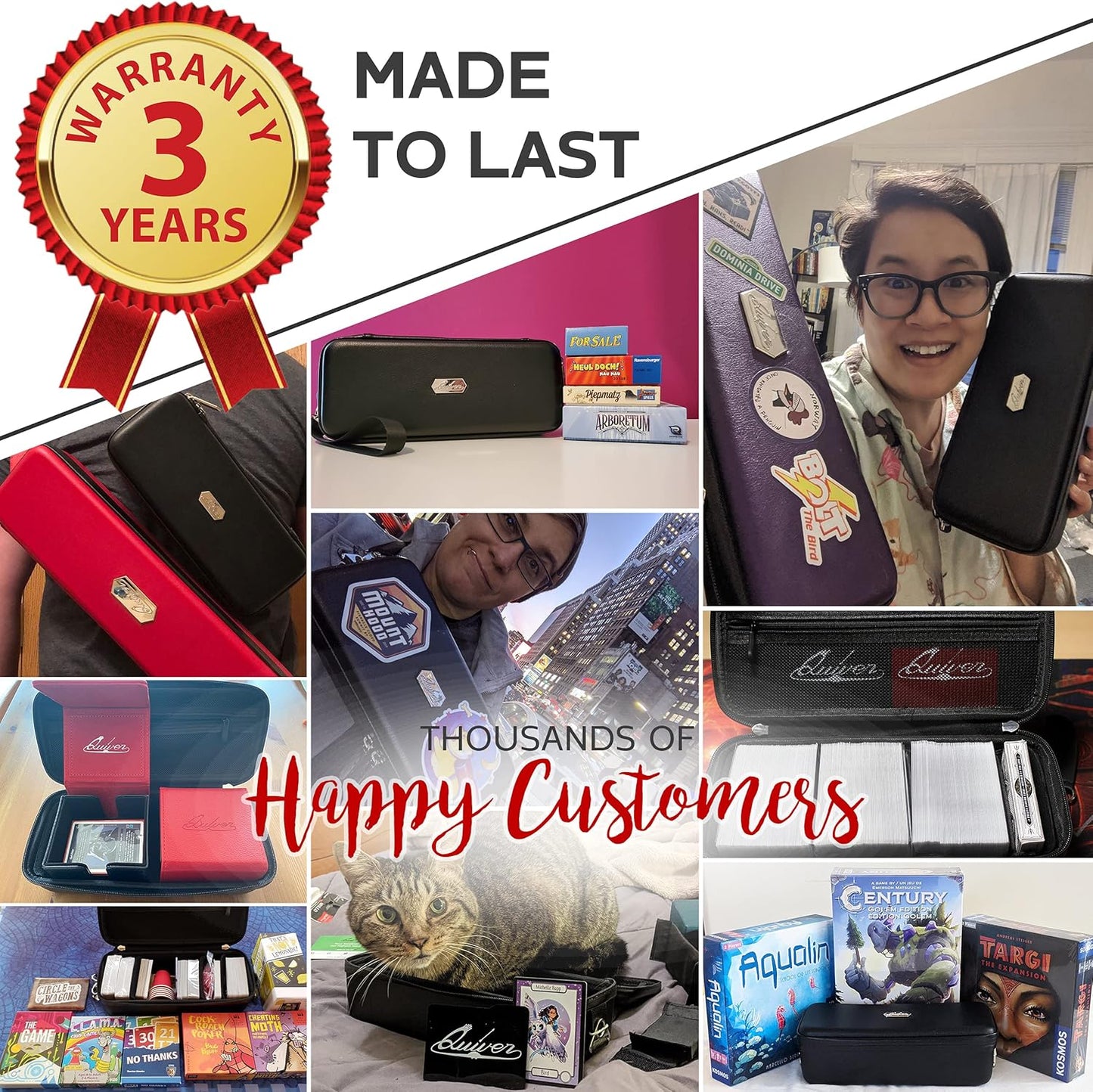 Quiver Time Orange Bolt Card Carrying Case fits Pokemon Cards and other TCG Games - Storage Bag for Playing/Trading Cards and Deck Box (Straps, Dividers & 100 Apollo Card Sleeves)