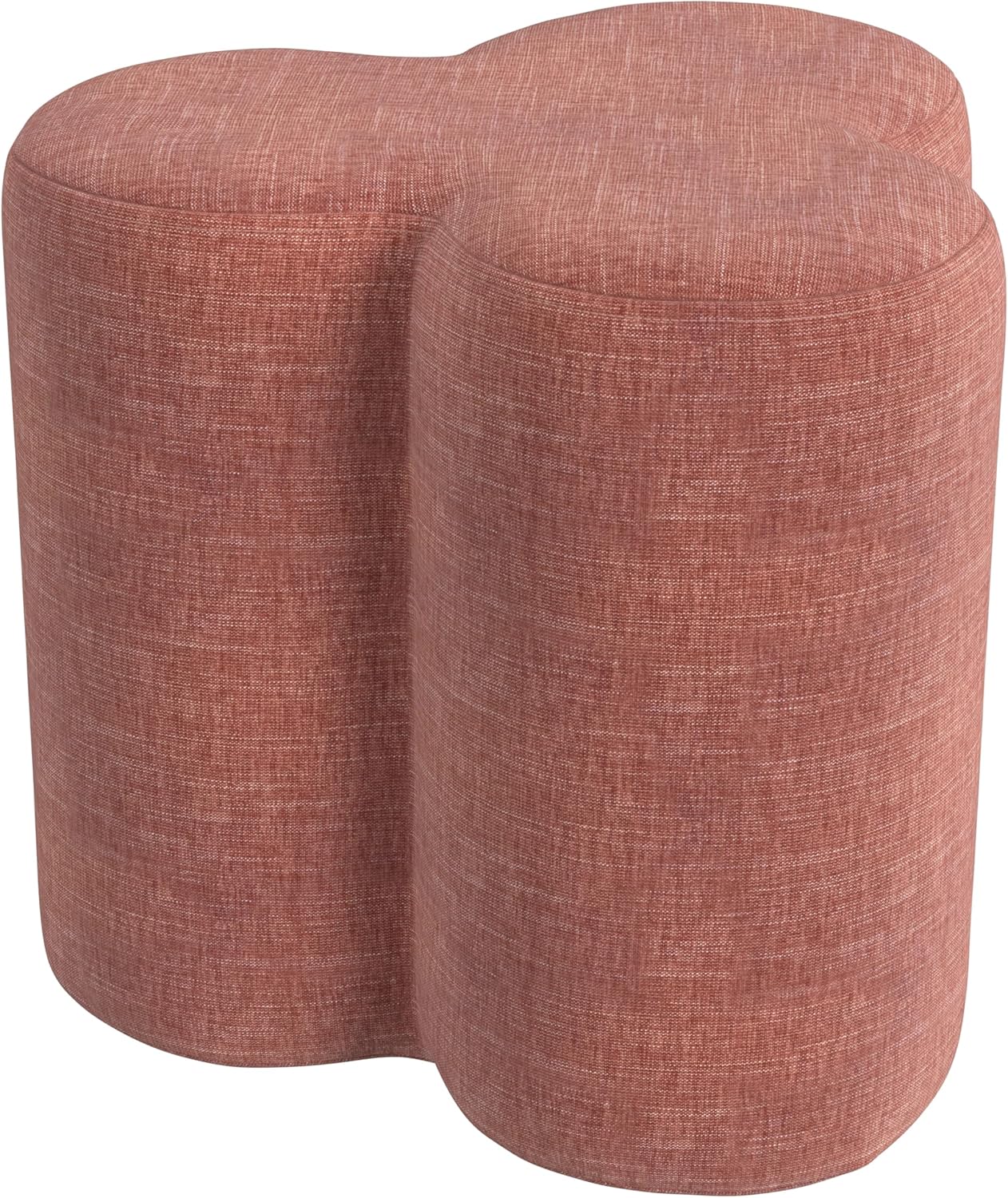 HomePop Upholstered Clover Shaped Ottoman Home Décor|Foot Rest Ottoman - Pink Chenille