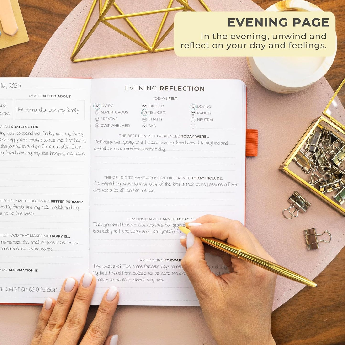 Clever Fox Gratitude Journal – Happiness, Positivity & Affirmation Daily Journal – Inspirational Daily Notebook – 3 Months, A5 (Orange)