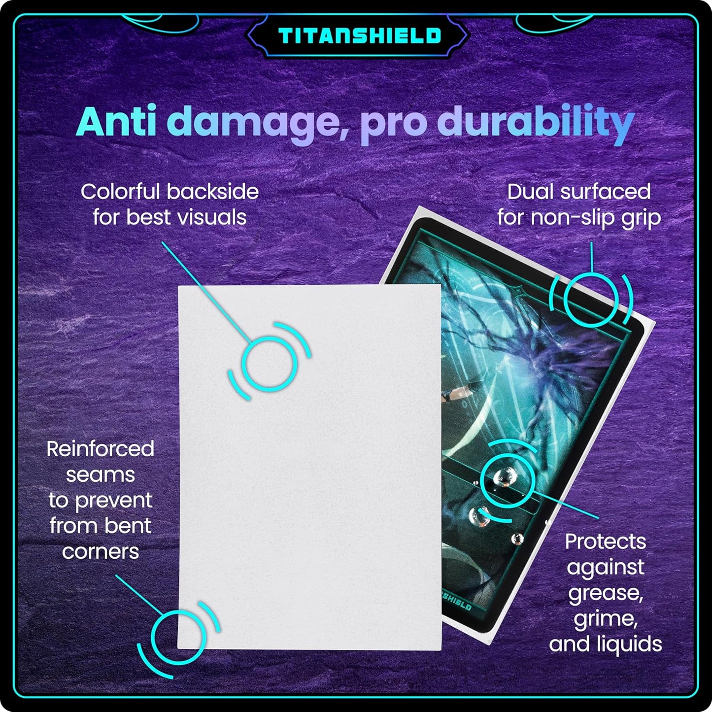TitanShield TitanShield (150 Sleeves, White) Compatible with Standard Sized Board Games, MTG Magic The Gathering, Pokemon, Lorcana, and Trading Card Sleeves Deck Protector 2.5" x 3.5" 66x91mm