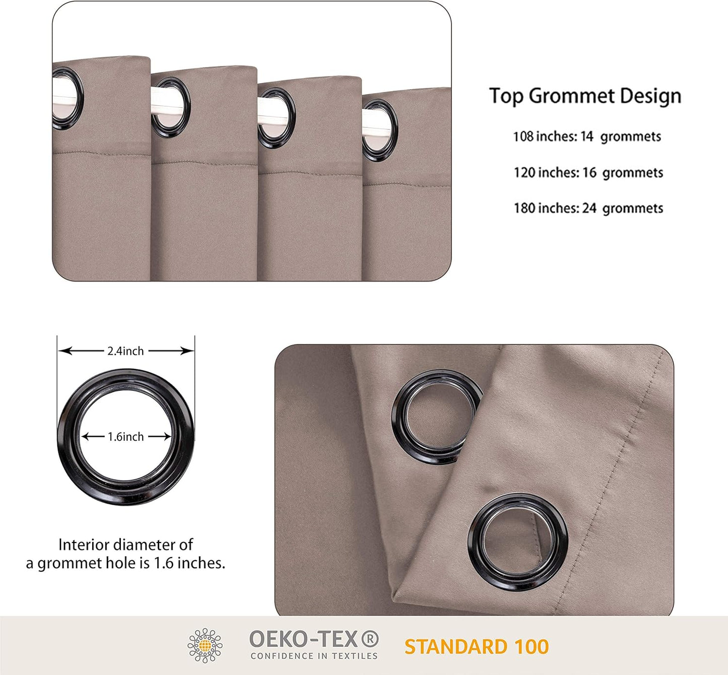 BONZER Room Divider Curtain Total Privacy Wall Noise Reducing Extra Wide Blackout Curtains for Patio Sliding Glass Door, 96L x 150W Inch (8L x 12.5W ft), 1 Panel, Khaki