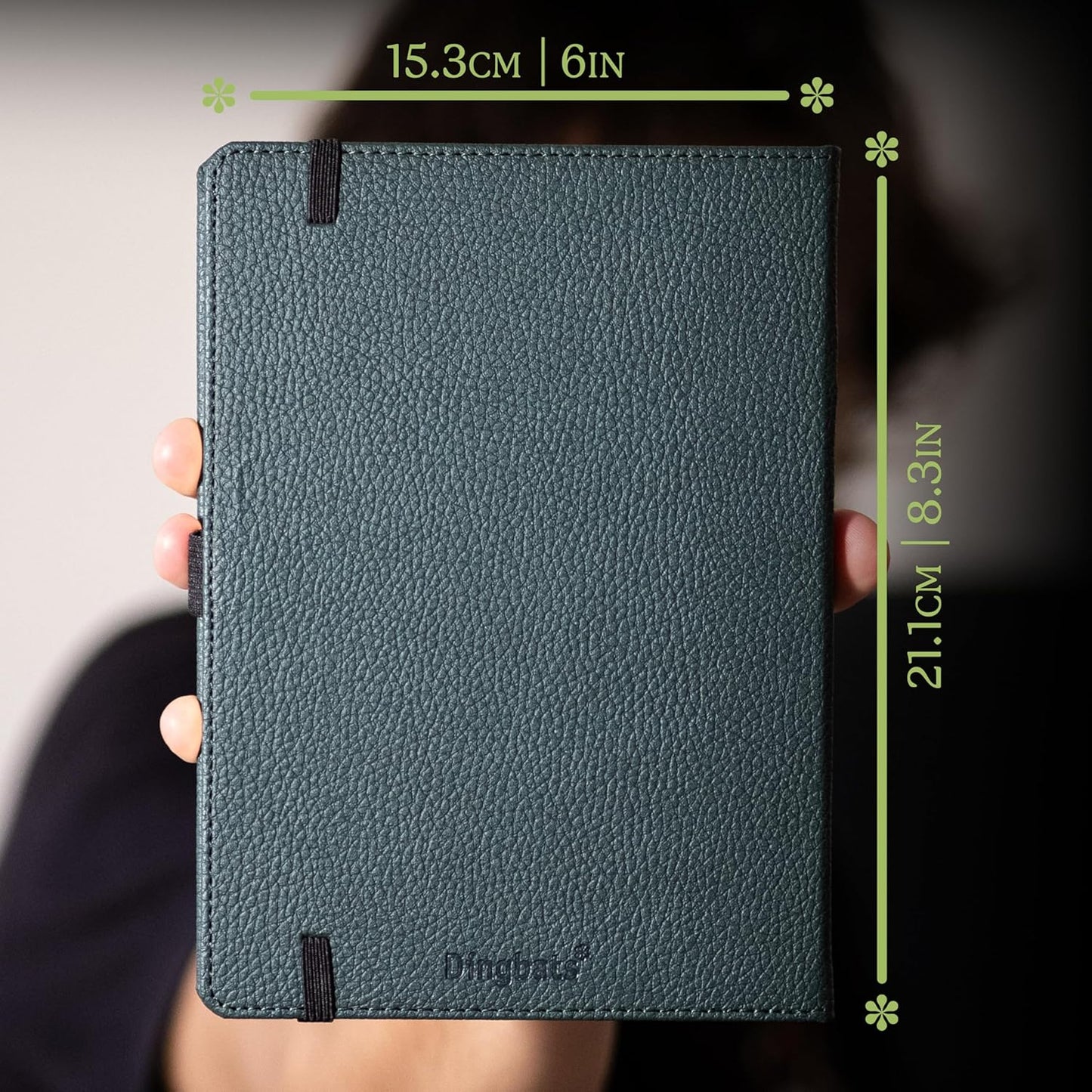 Dingbats* Wildlife Lined Writing Journal Notebook A5 - Vegan Leather Hardcover - Ideal for Work, Travel - Pocket, Elastic Closure, & Bookmark