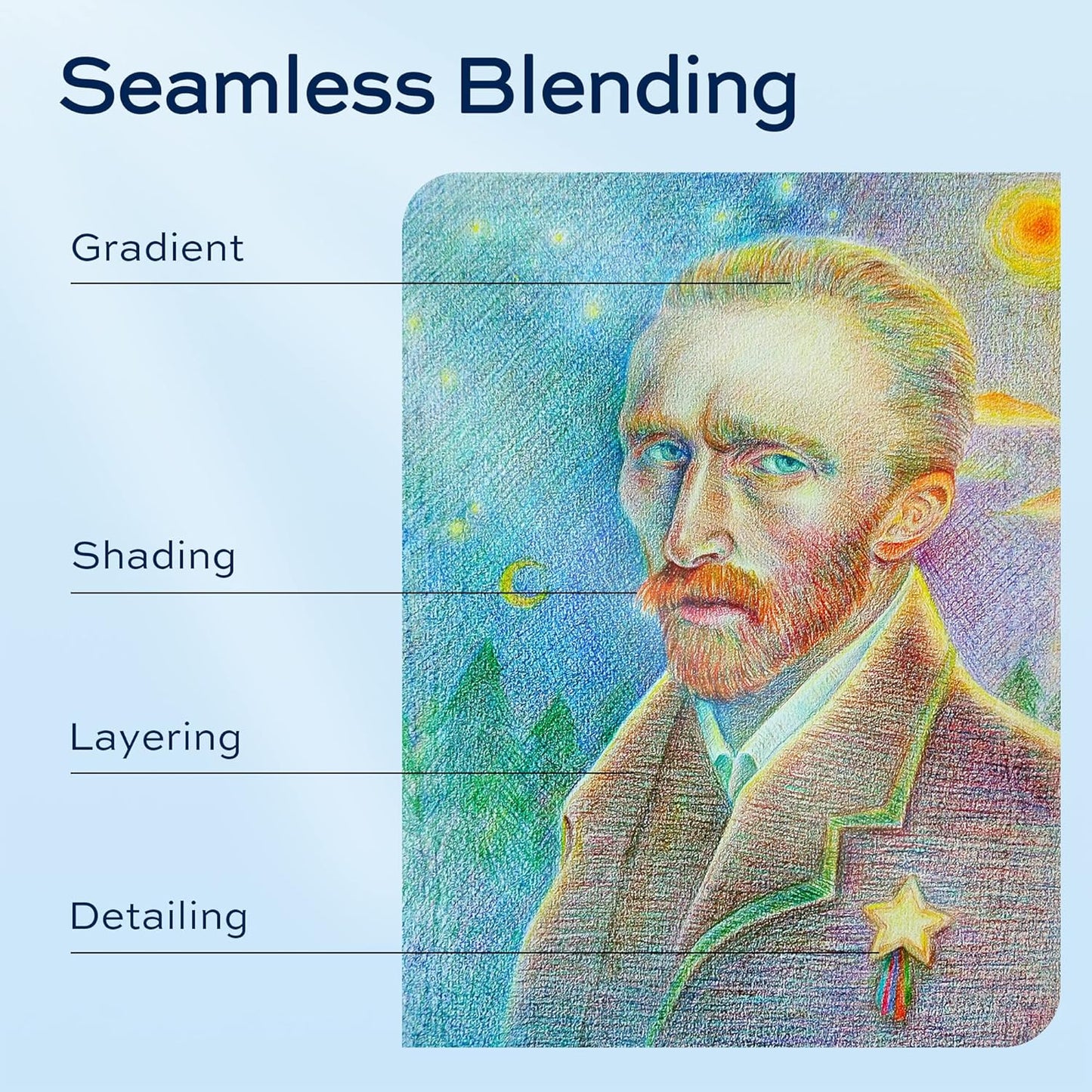 72 Colored Pencils for Adult Coloring Books, Soft Core, Art Drawing Pencils for Artists Kids Beginners, Coloring Pencils Set with Sharpener for Coloring, Sketching, Painting