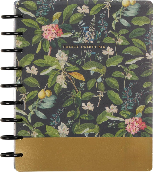Happy Planner Disc-Bound Planner Jan.–Dec. 2026, Includes 3 Extra Months and 2 Sticker Sheets, Classic Size, 7" x 9.25", Dashboard Layout, Botanical Year