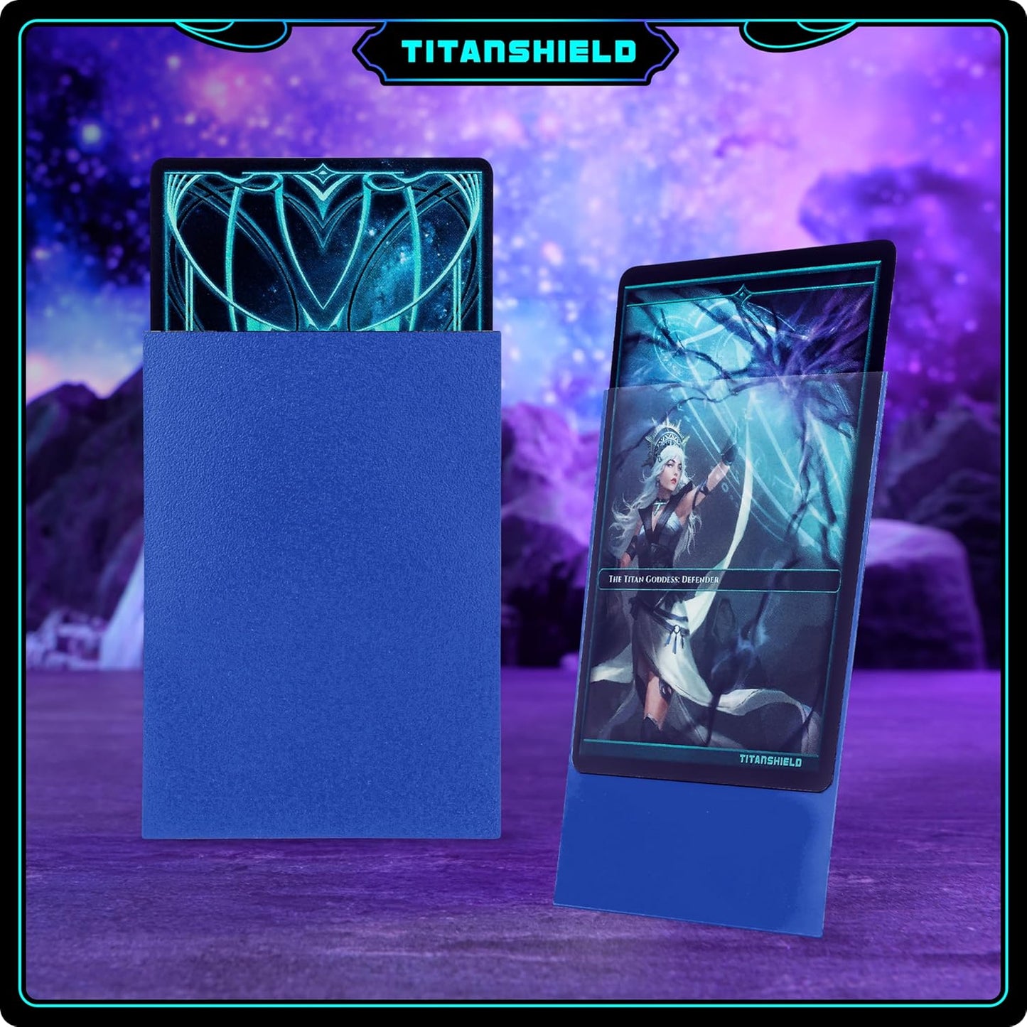 TitanShield TitanShield (150 Sleeves, Blue) Compatible with Standard Sized Board Games, MTG Magic The Gathering, Pokemon, Lorcana, and Trading Card Sleeves Deck Protector 2.5" x 3.5" 66x91mm