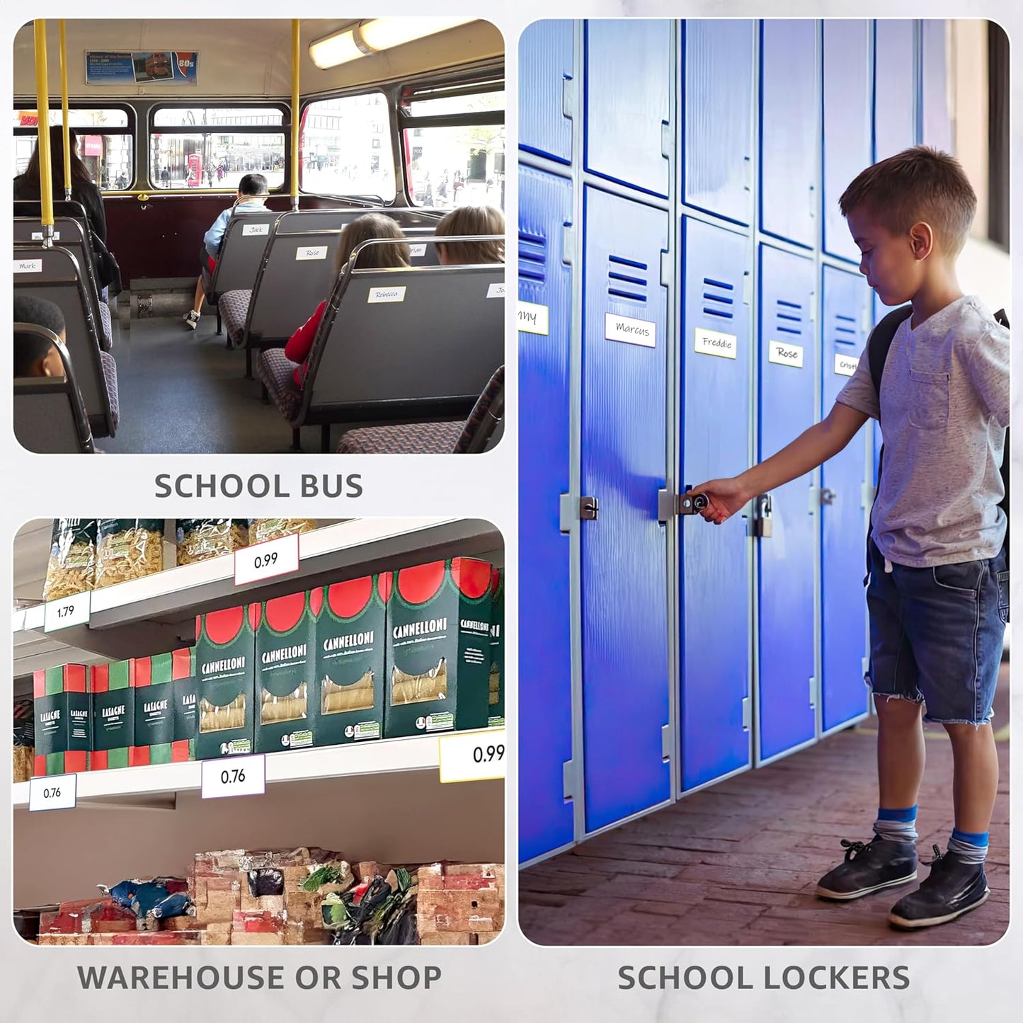 64 Pack Dry Erase Magnetic Labels 2x4 in - Magnetic Name Tags for Classroom Locker Name Tags - Classroom Magnets for Names - Magnet Labels for Whiteboard - Name Magnets School Bus Magnet Name Plate