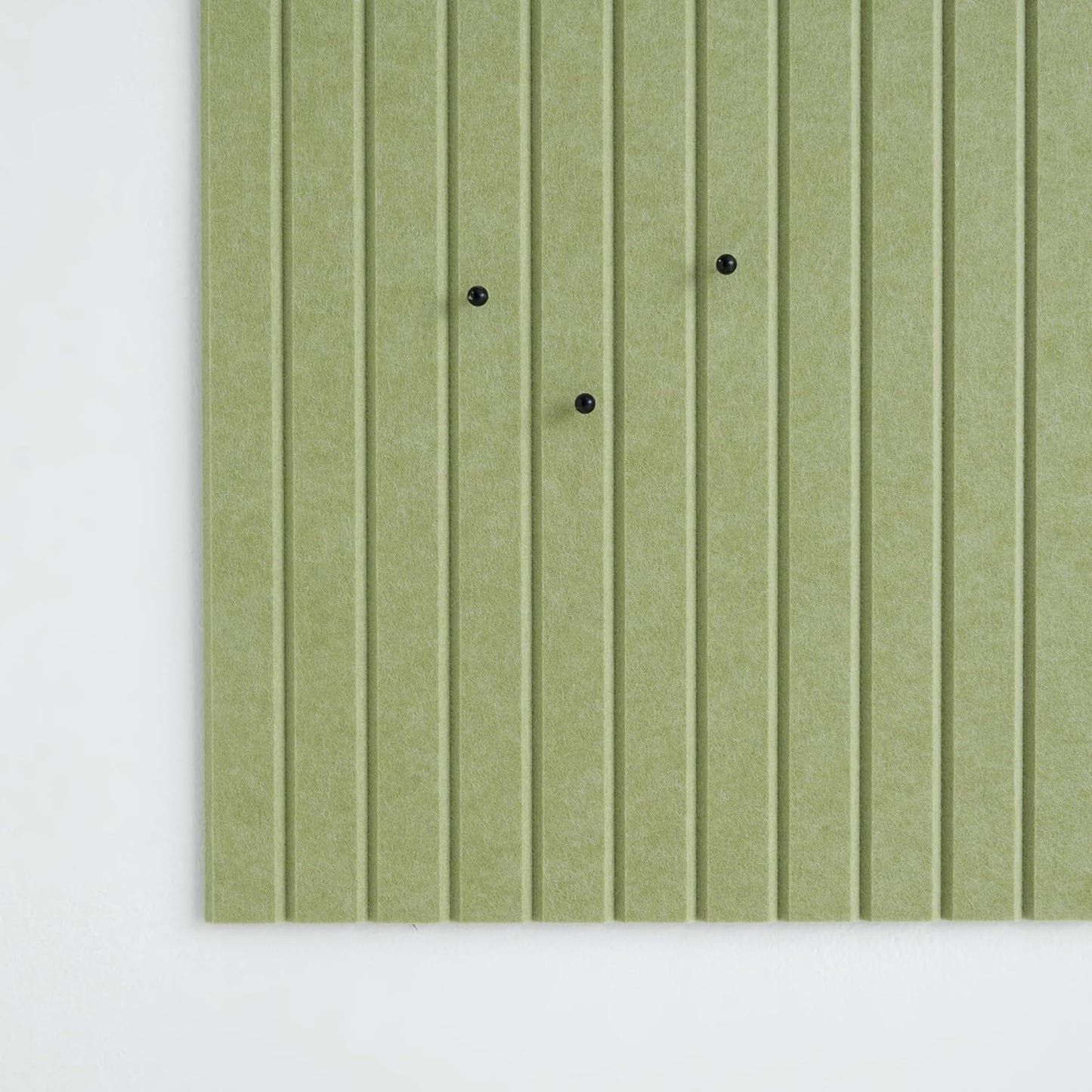 Large Cork Boards for Walls Black Felt Alternative - Slat Wall Paneling, Bulletin Board Tiles for Home Decor, Push Pin Corkboard Organizer for Office or Classroom-12-Pack Panel Kit (Avocado)