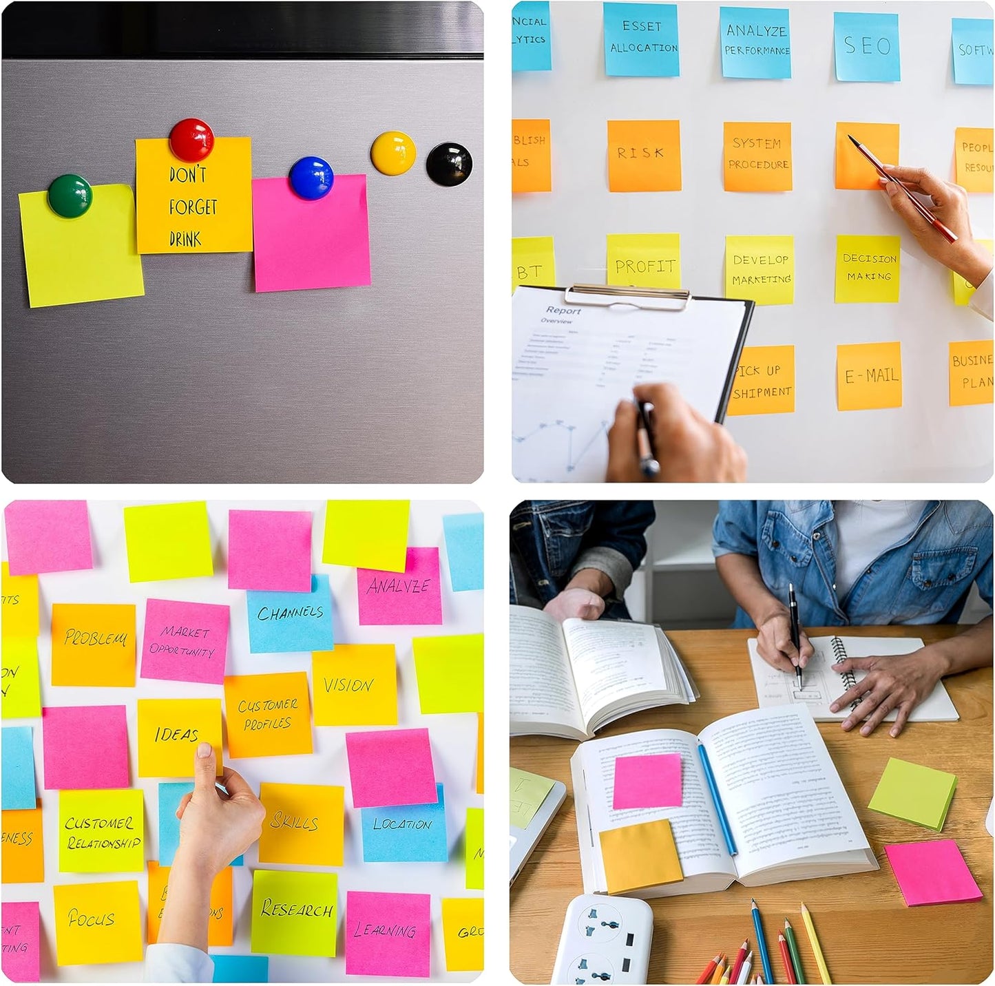 Sticky Notes 3 x 3 in, 60 Pads, 85 Sheets/Pad, 6 Bright Colors, Self-Stick Notes, Easy to Post for Home, Office, School