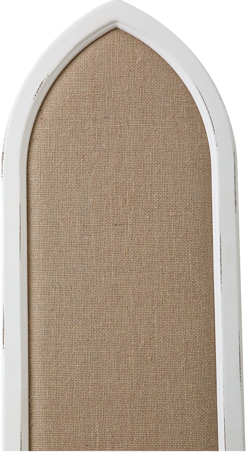 SOFE Arched Long Framed Bulletin Board for Wall, 39 × 12 Inches Fabric Pin Board, Decorative Rustic Dream Boards/Vision Boards, Message Picture Display Board/Wall Decor for Office Home