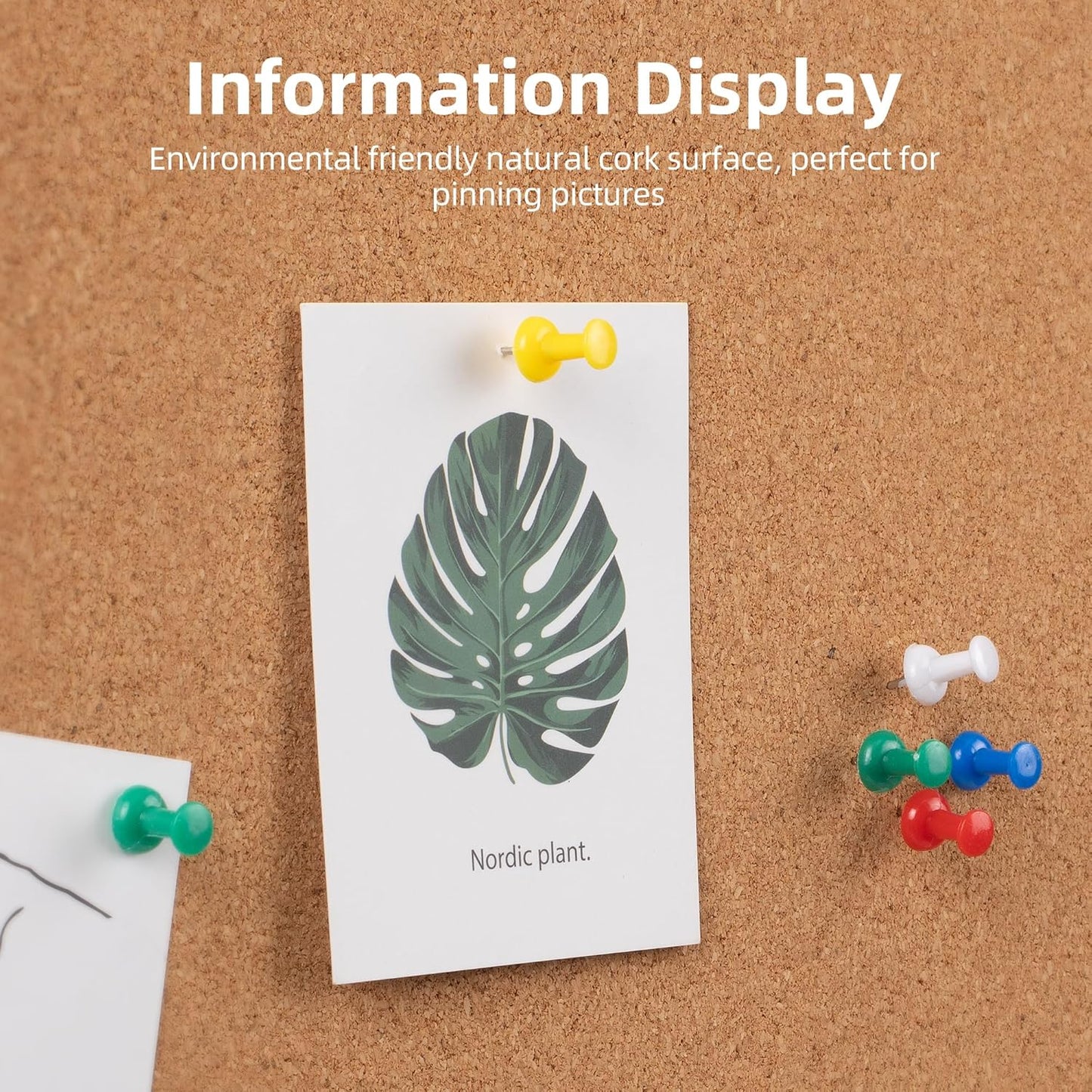 Board2by Extra Large Cork Bulletin Board 60" X 48", Silver Aluminum Framed 5'x4' Corkboard for Wall, Wall Mounted Notice Pin Board with 18 Push Pins for School, Home & Office