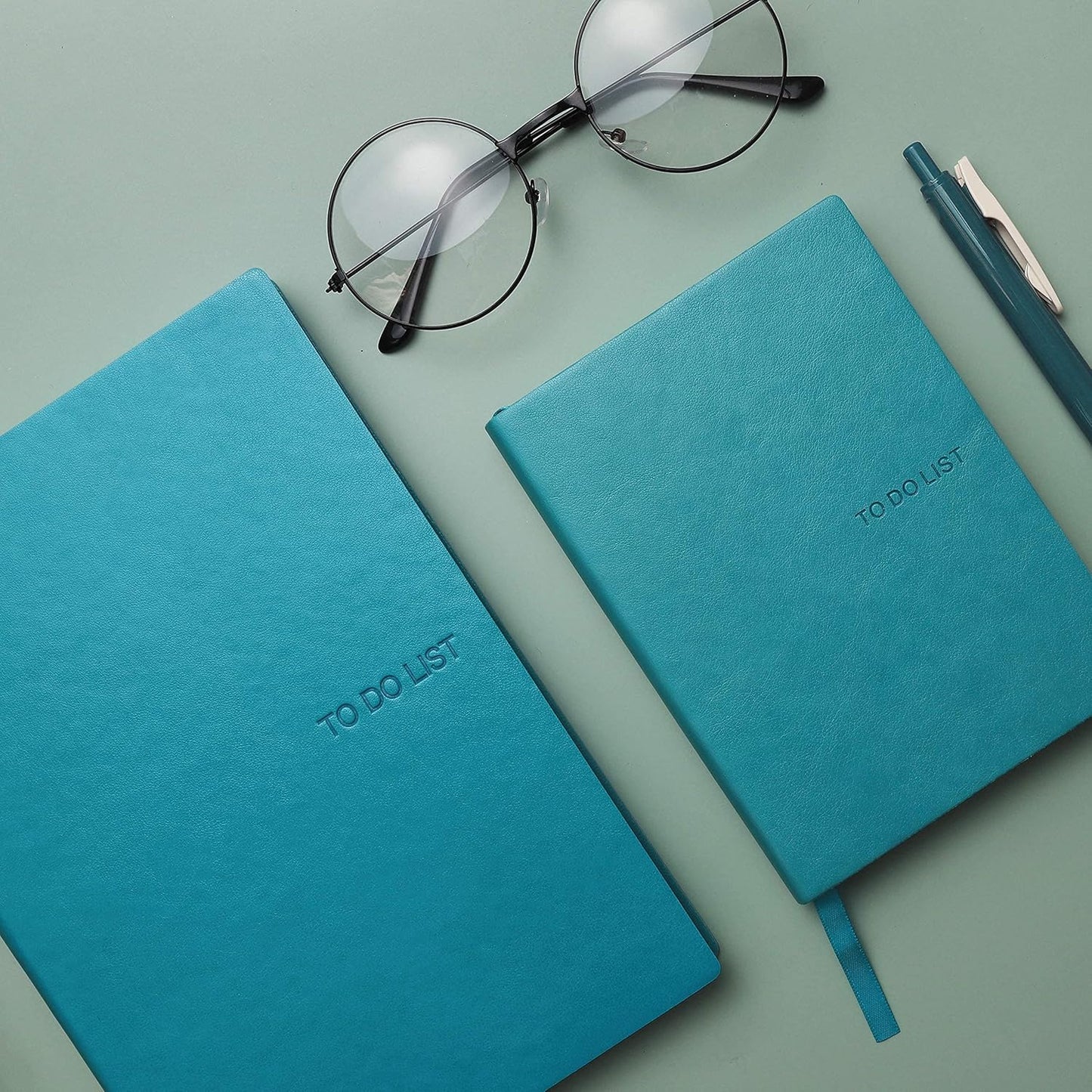 Daily to Do Checklist Notebook, Task Management, Organizer Planner, Hardcover, Ribbon Bookmark, 4.1 x 5.8”, A6 size, 110 Sheets (Blue)