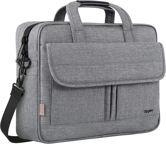 Taygeer Laptop Bag for Men, Water Resistant Crossbody Messenger Shoulder Bag for Business, Professional Premium Office Briefcase, Portable 15.6 Inch Carry On Laptop Case for Notebook/Computer, Grey