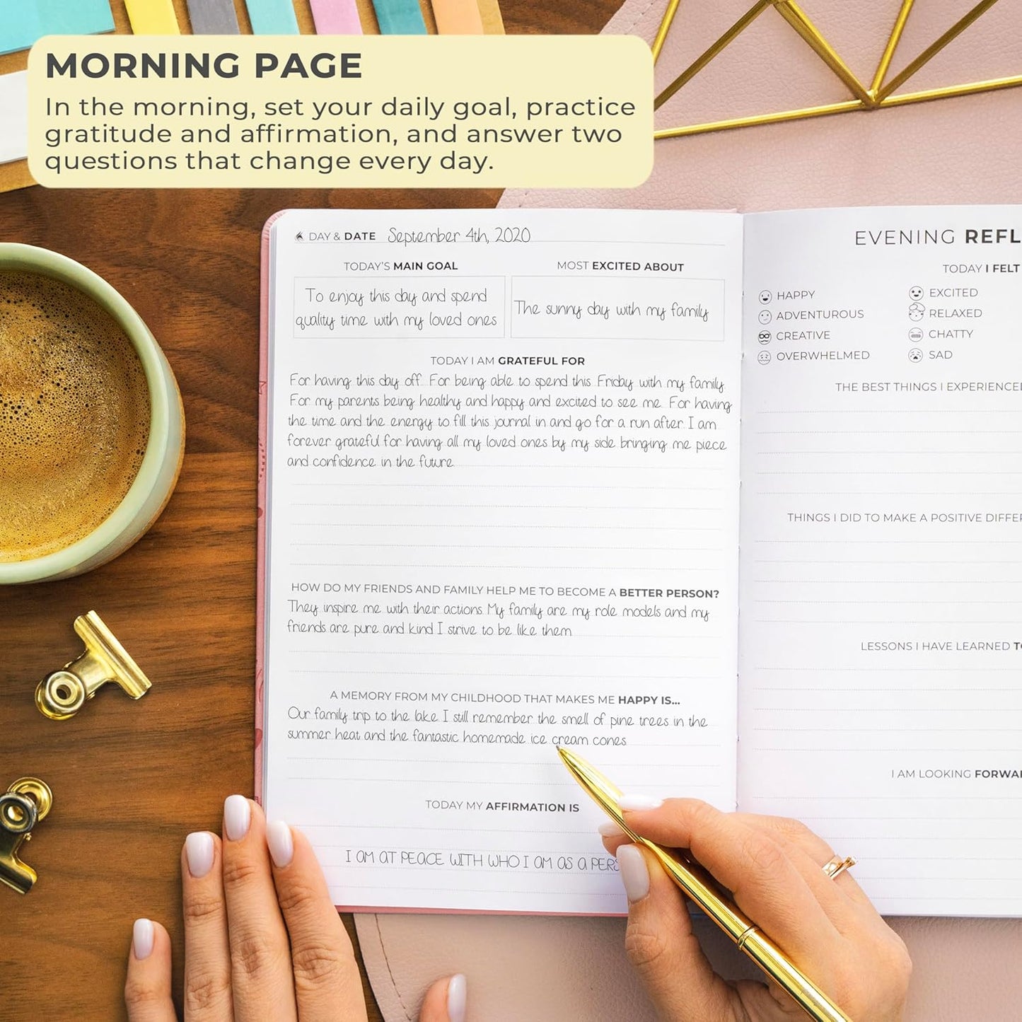 Clever Fox Gratitude Journal – Happiness, Positivity & Affirmation Daily Journal – Inspirational Daily Notebook – 3 Months, A5 (Light Pink)