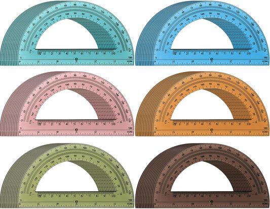 72 Pcs of Colorful Plastic Protractors 180 Degrees 6 Inches Mathematical Protractor Translucent Geometric for Learn Office Measurement Drawing