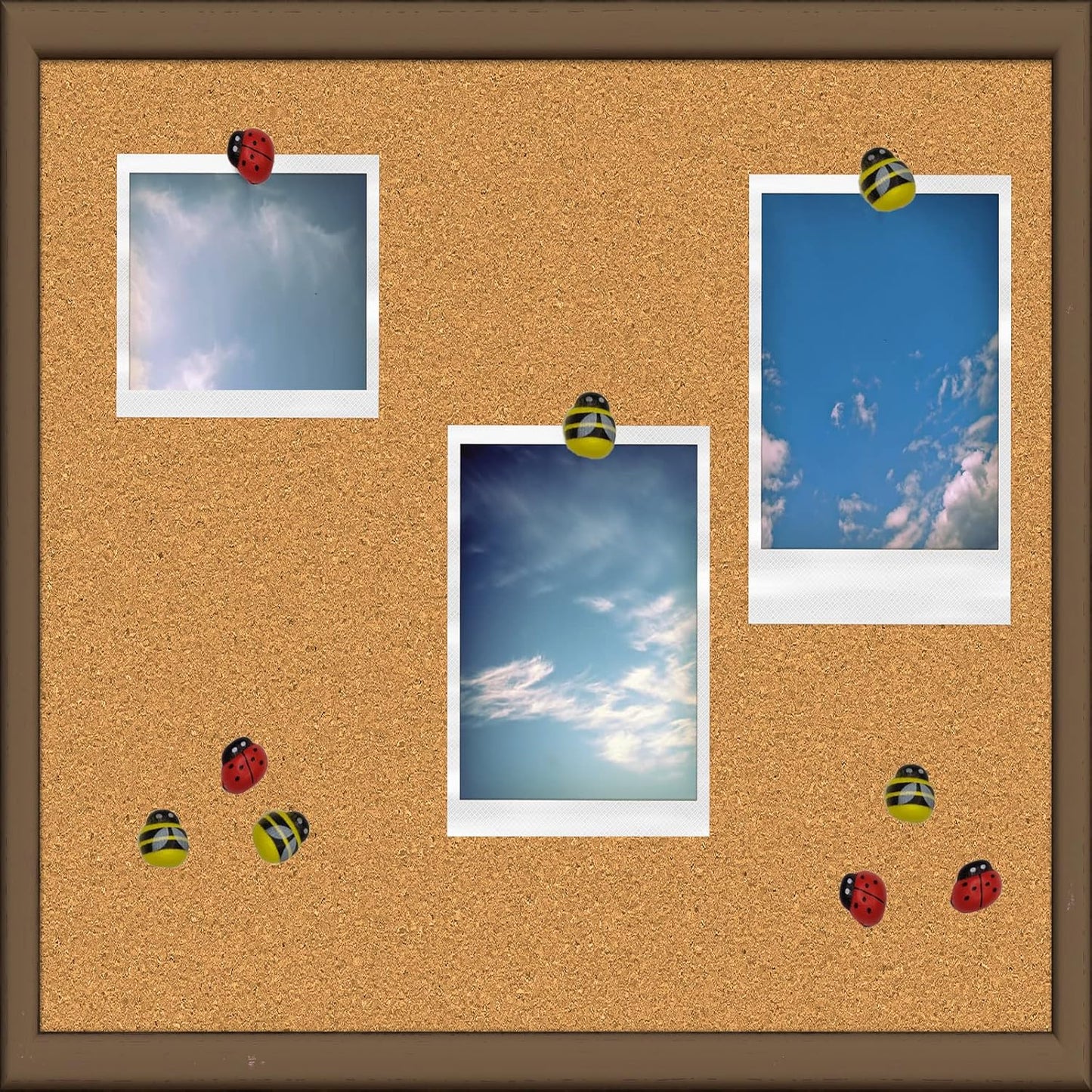 50 Pcs Animal Push Pins, DANUDON Bee Pushpins Sunflower Thumbtacks Decorative Bumble Bee Shaped Floret Thumb Tacks Decorations for Photo Wall Memo Cork Board Bulletin Board Map with Box