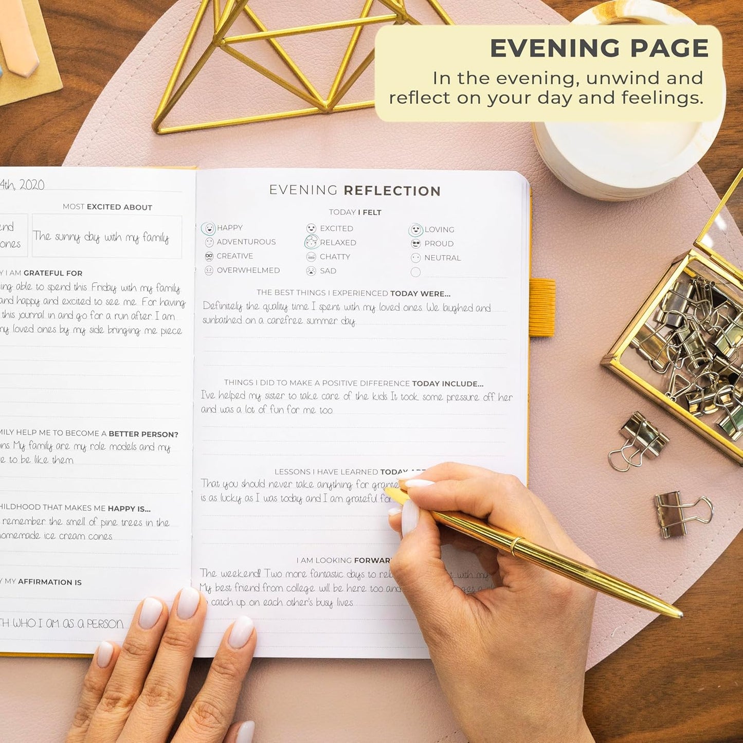 Clever Fox Gratitude Journal – Happiness, Positivity & Affirmation Daily Journal – Inspirational Daily Notebook – 3 Months, A5 (Amber Yellow)