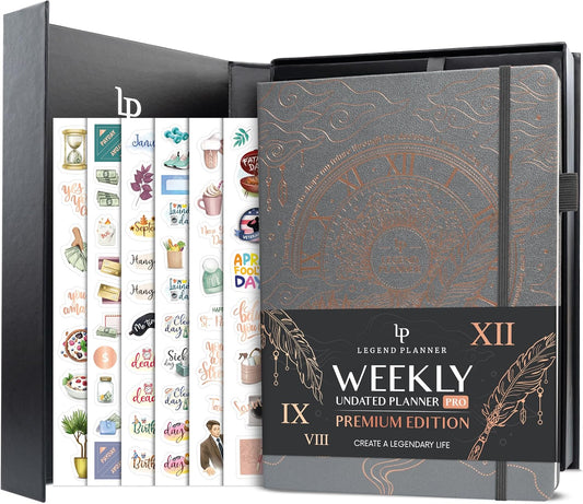 Legend Planner PRO Premium Large Undated Weekly, Monthly & Budget Planner with Habit Tracker Life Organizer for Time & Task Management, Goal Setting & Productivity A4 Size (Mystic Grey, New Cover)