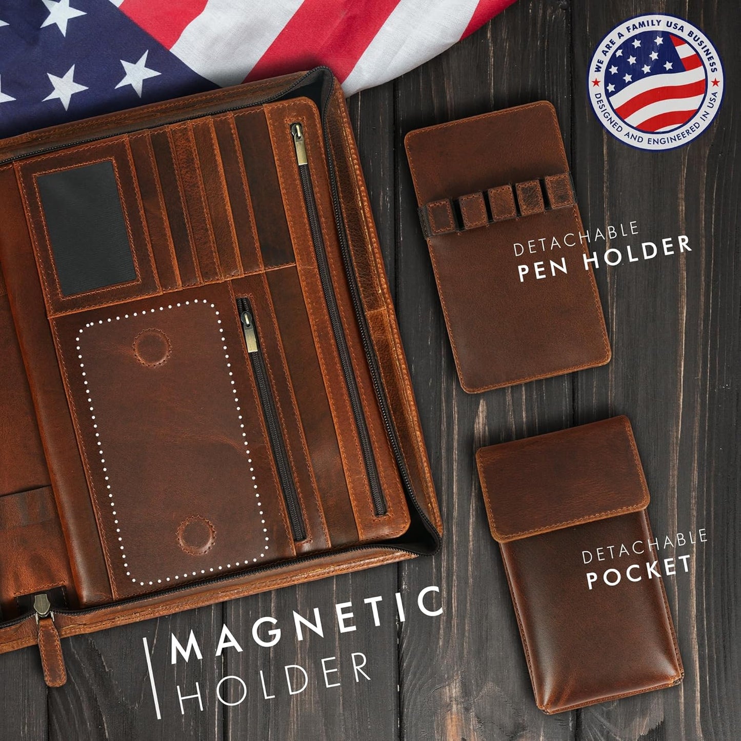 Leather Portfolio Organizer Folio Leather Padfolio Portfolio Binder Portfolio Folder Leather Portfolio for Men Women Business Notebook Cover Resume Folder Legal Pad Portfolio Notebook Holder - ELIZO