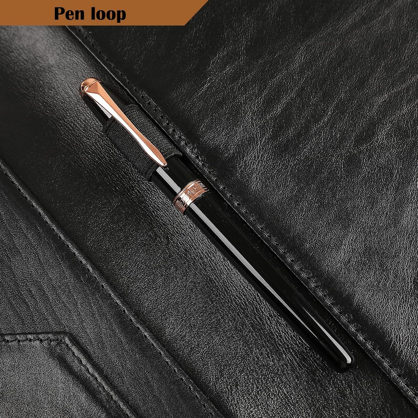 Genuine Leather Padfolio,Free Engraved Name, Personalized Leather Portfolio, A4 Document Folder Legal Pad Padfolio, Resume Folio for Men & Women