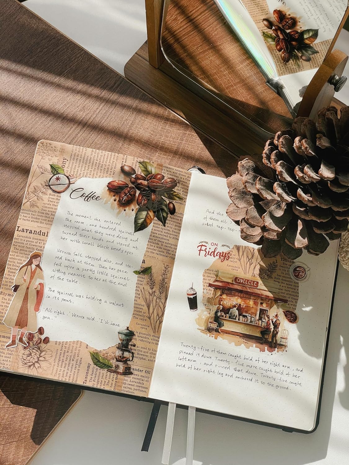 WT Caffeine Canvas Wide PET Tape, Single Roll, Original Designs, Watercolor Vintage Cafe Decorative Transparent Tape, Journal Scrapbook Bujo Planner DIY Craft Supplies, Coffee Theme