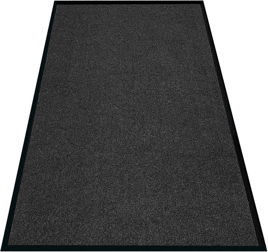 Door Floor Entrance Mat 3x4Ft Brush Step Entrance Rug with Striped Pattern&Rubber Border Indoor Outdoor Low Profile Rubber Entry Carpet Mat for Hallway,Home,High Traffic Area,Black