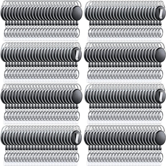 Laumoi 200 Retractable ID Badge Holder Badge Reel with Belt Clip and Key Ring, Name ID Badge Clips Keychain for Office Worker Doctor Nurse Employee (Black)