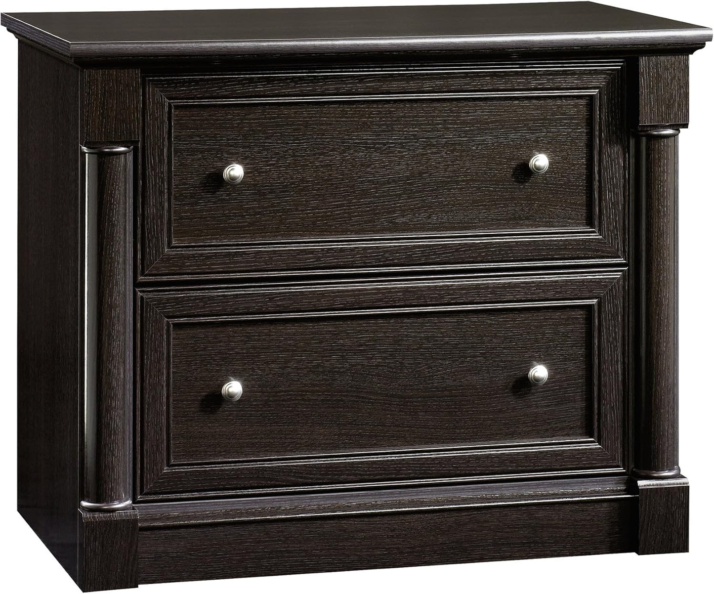 Sauder Palladia 2 Drawer File Cabinet, Lateral Filing Cabinets for Home Office, Hanging File Folders Organizer, Interlocking Drawers, in Wind Oak Finish